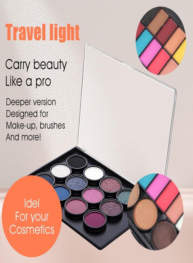 Tobeelec 4 Pack Small Magnetic Makeup Palette with Clear Top, Empty Eyeshadow Pan Dispensing Storage Box for DIY Cosmetics Lipstick Blush Powder - 7.7"X4.3" - Image 5